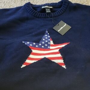 Charlotte Russe Womans Navy Star Crewneck Sweater New
